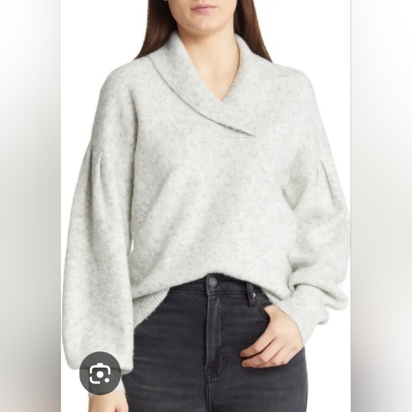 Madewell‎ Vinson Shawl-Collar Pullover Gray Sweater, Size M - Picture 1 of 6